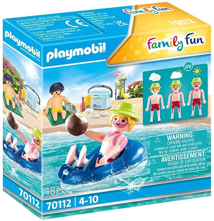 Vacancier avec coups de soleil et bouée (Playmobil)